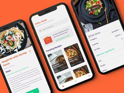 Bet Yaferaw - Home Made android app branding food ingredients ios mobileapp orange recipes social ui ux