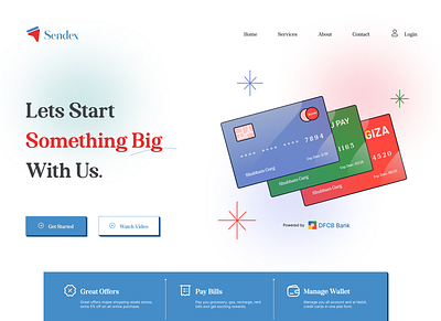 Landing Page Design app bank banking branding cashback credit debit graphic design illustration payment typography ui ux