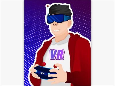 Virtual Reality Gamer design illustration vector