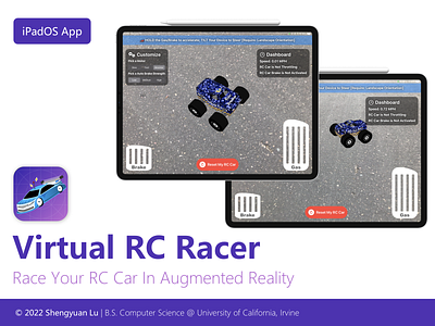 Virtual RC Racer Portfolio Page app design icon illustration ui vector
