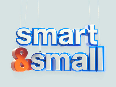 Indeed "Smart & Small" title design c3d floating lettering miniature minimal name panic studio puppet title title design typography wire words