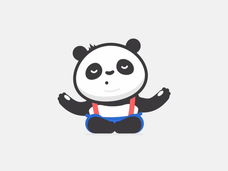 Thinking 2d after effects animation app for children character meditation motion graphics panda
