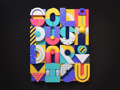 Promise little, but do much 3d c4d illustration letters poster resolution typography