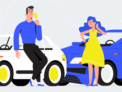 Fortunate accident accident car car accident character design characters ice cream police styleframe traffic