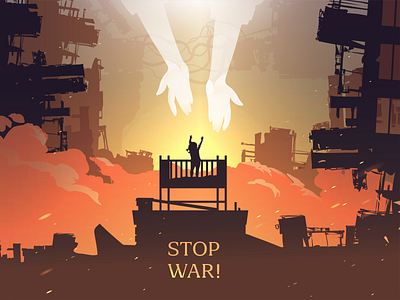 Stop War in Ukraine vector illustration