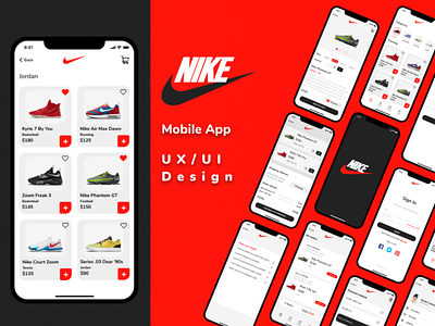 Nike Mobile App Concept adobe xd app balsamiq branding case study figma mobile photoshop ui user experience ux wireframe