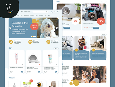 Online store of goods for pets design onlinestore site sitedesign ui ux webdesign