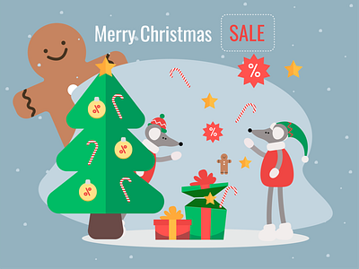 Illustrations for Christmas sale design graphic design illustration ui vector webdesign