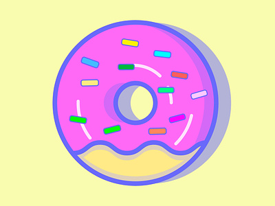 Flat design donut color colorful flat flatdesign food graphic design illustration minimal vector