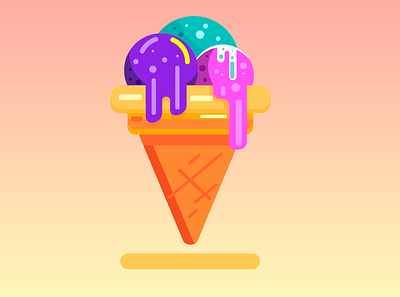 Colorful Ice-Cream art color colorful colors design flat icecream illustration illustrator vector