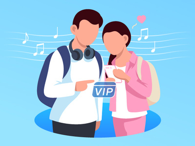 Commending VIP service to Friends app illustration