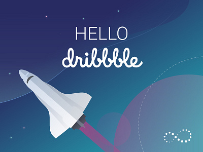 Dribbble Debut circles flow gradient horizon illustration launch lighting movement space