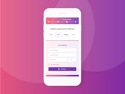 Daily UI 002 - Checkout 002 bold design checkout daily ui daily ui 002 day 2 design challenge gradient mobile ui payment