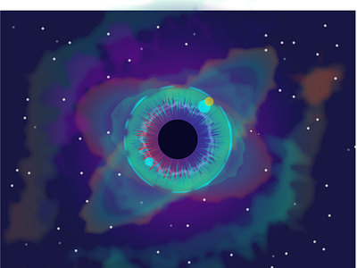 Eye in the sky art beautiful beauty blue color colorful cosmic cosmos experiment eye illustration illustrator nebula outerspace space vector
