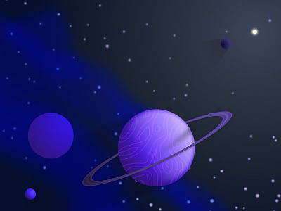 Cosmos on my mind cosmos illustration illustrator outer space purple solar system space vector