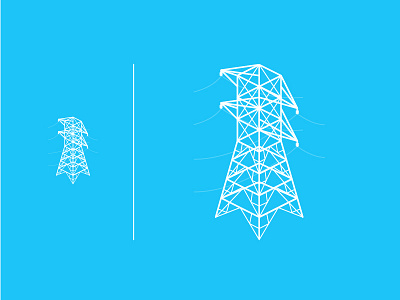 Energy Icon - Power Lines corporate electricity energy icon illustration line art vector