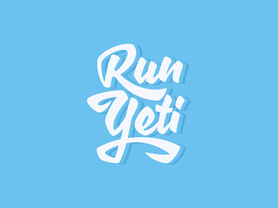 Run Yeti Logo logo script thick