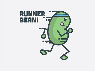 Runner Bean illustration run runner runner bean