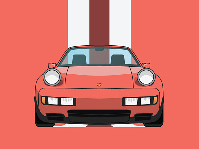 Porsche 928 car illustration porsche