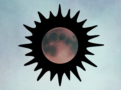 Full Flower Moon Eclipse digital drawing moon