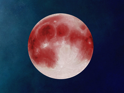 Blood Moon digital drawing full moon illustration