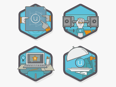 Ubiquity Product Badges badge design flat icon illustration product