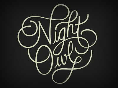 Night Owl logo custom design illustrator lettering logo logotype script typography