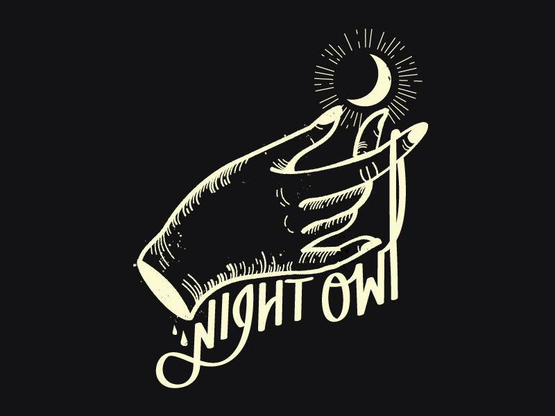 Night Owl Illustration branding vector logo lettering design illustrator illustration handwritting