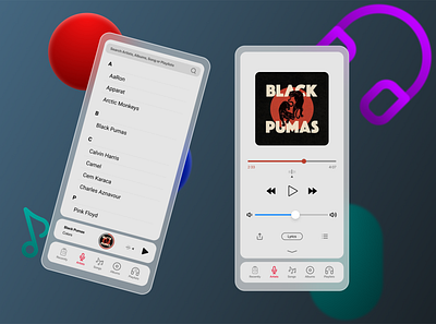 Music Player android branding graphic design ios music player simple ui ui design usable ux