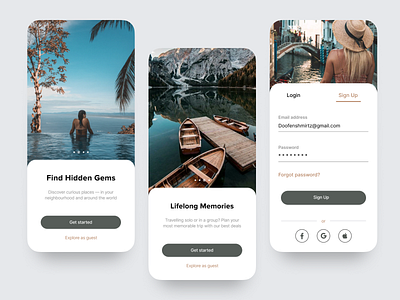 Daily UI #001 - Sign Up adobe xd app daily 100 challenge daily ui dailyui dailyuichallenge design figma signup travel app ui ux