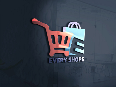 There are a Modern and Minimalist Shopping logo design. branding design illustration illustrator latter logo ui vector