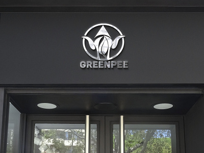There are modern GREENPEE tree logo branding design icon illustration illustrator latter logo typography