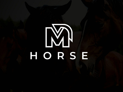 There are a Minimalist Letter M+ Horse logo design.