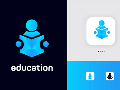 There are a modern gradient education logo design.