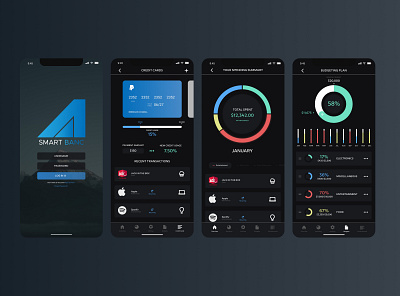 *Mock Brand* Smart Banc Finance App UX Visual branding design graphic design illustration minimal ui ux web website