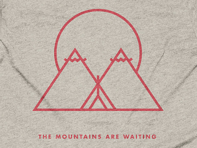 The Mountains Are Waiting T-Shirt apparel clean design flat hiking icon illustration line t shirt travel vector