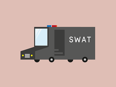 SWAT Truck concept design digital flat geometric illustration swat truck vector