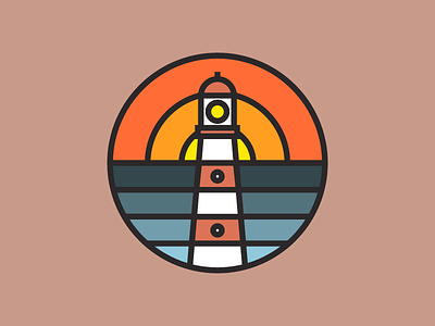 Bold Lighthouse badge bold geometric illustration lighthouse logo sea symbol vector