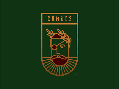 Camões badge geometric illustration logo mark poet type vector vintage