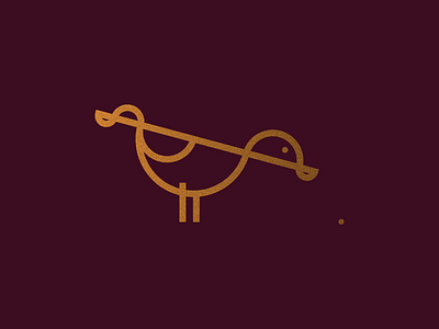 Curious Duck bold geometric illustration logo mark thick vector vintage