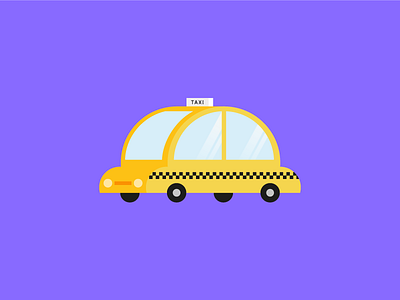 Taxi car concept design digital flat geometric illustration taxi vector