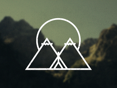 Mountains Transfer Sticker clean design flat hiking icon illustration line sticker travel vector