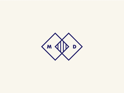 M + D badge geometric logo mark stamp symbol vector