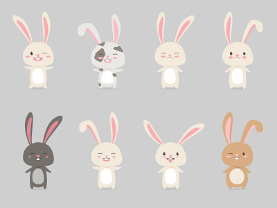 Illustration "Rabbits" art bunny design drawing flat graphic design illustration rabbit vector вектор зайцы иллюстрация персонаж