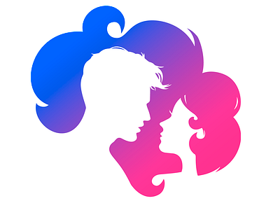 Quick dates. Icon for the application "Smartdating". couple in love icon lovers quick dates silhouettes vector