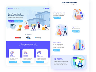 RentCrowdy Landing page app design illustration typography ui ux vector web