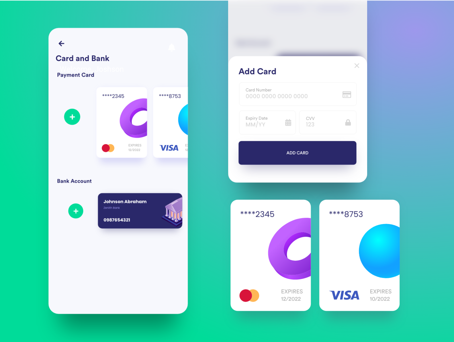 Manage Card and Bank Account by Kelvin Ogumor on Dribbble