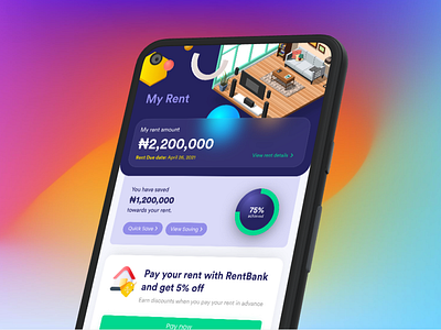 Rent Management app app application ui finance icon rent rent saving rental app renter saving ui ux