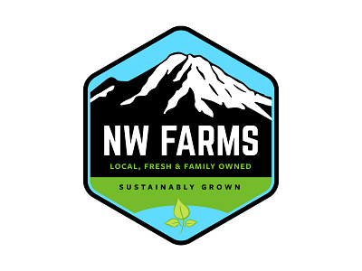 NW Farms Logo Revamp basil branding fresh growing hydroponic local logo mountain plants sustainable vegetables vertical