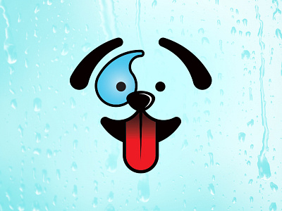 Woof Water Logo Stylization animal canine dog h2o logo negative space pets puppy water water drop wip woof